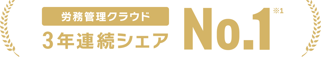 労務管理クラウド 3年連続シェアNo.1