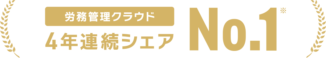 労務管理クラウド 4年連続シェアNo.1