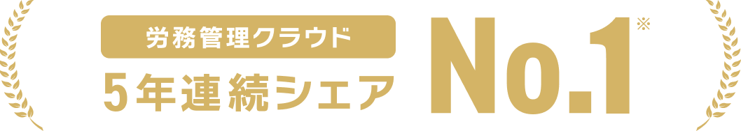 労務管理クラウド 5年連続シェアNo.1
